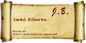Jankó Bíborka névjegykártya